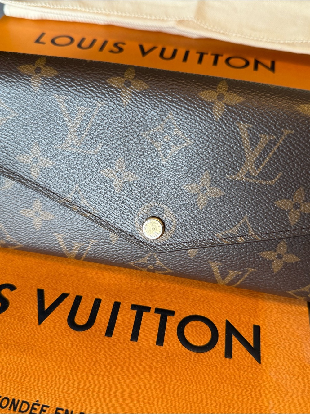 Louis Vuitton Monogram Canvas Envelope Clutch in Brown